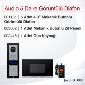 Audio 5 Daire Görüntülü Diafon